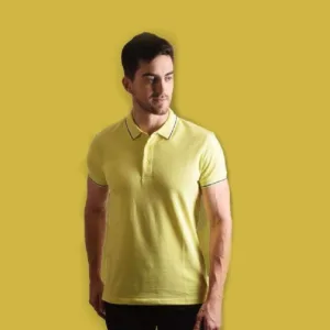 UCB POLO T-SHIRT- LYCRA COTTON- LEMON YELLOW