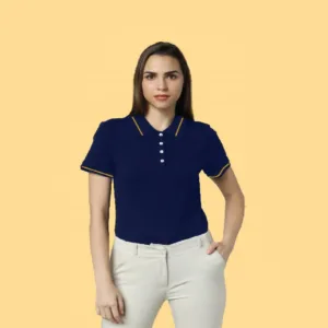 Vero Moda-Tipping Polo - Navy Blue Colour