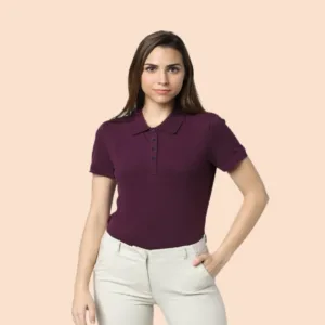 Vero Moda-Jacquard Polo - Wine Colour